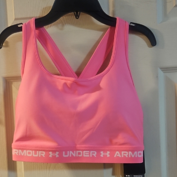 Under Armour Other - Under Armour Women’s Mid Crossback Sports Bra: PINK: NEW WITH TAGS: SIZE XL